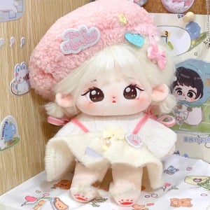 20cm 밀크젤리 투피스 꽃구경 베레모 솜깅 아이돌 인형 무속성 솜인형 옷 의상