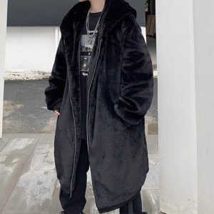 남성 겨울 데일리 루즈핏 오버핏 캐주얼 후드 아우터 털코트 퍼코트 남자겨울코트