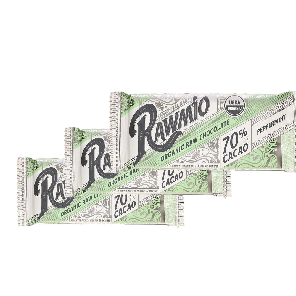 로미오 에센셜 바 <b>초콜릿 카카오</b> 페퍼민트 30g 3팩 Rawmio Essential Bar <b>Raw</b> Chocolate Peppermint
