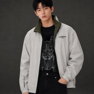 하이넥 후드 리버시블 자켓