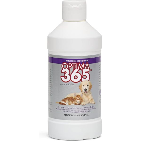 PRN Phar마카l <b>Optima</b> 365 고양이와 강아지 위한 필수 산 영양 <b>오메가3</b> 6 9 비타민 미네랄 포함 16 Fl Oz