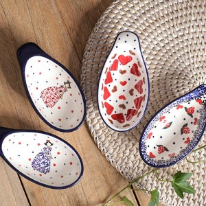 프라카 폴란드풍 도자기 손잡이 소스볼 세트 4P 종지 소스그릇