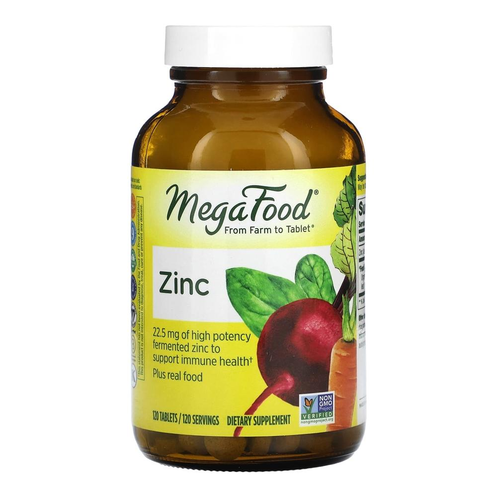 <b>메가푸드</b> 아연 22.5mg 천연식품 혼합물 120정 MEGAFOOD