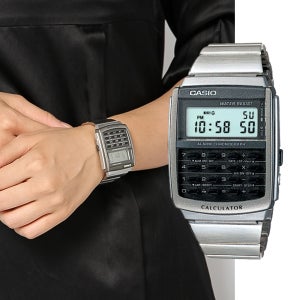 백화점AS가능 카시오 데이터뱅크 계산기 CA-506-1DF 빈티지 사각 스퀘어 메탈 전자시계 데일리 학생 커플 지코스모제품