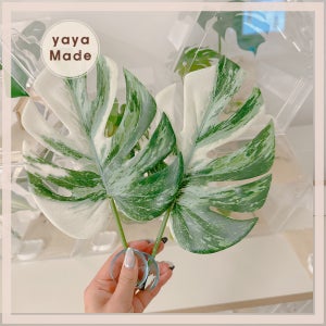 몬스테라 인조나뭇잎 알보 인조식물 잎사귀 크레 파충류 사육장꾸미기 조화 도마뱀