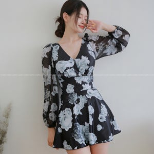 여성 긴팔 뱃살커버 수영복 엄마 중년 빅사이즈 수영복