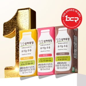 상하목장 유기농 멸균 가공우유 125ml 3종 혼합 24팩 (딸기, 코코아, 바나나 각 8팩) [도착보장]