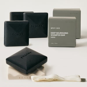 케세리 비건 퍼퓸 약산성 샴푸바 2개입 + 샴푸바 2개입 + 제스모나이트 비누받침대 + 거품망 + 쇼핑백