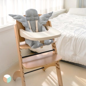 차일드홈 에보짓 원목 하이체어 풀세트 쿠션 + 트레이 + 안전가드 + 안전벨트 + 아기의자