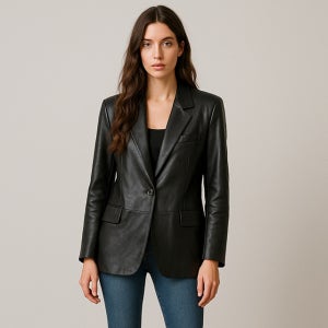 여자가죽자켓 싱글 브레스티드 25FW 오버핏 리얼레더