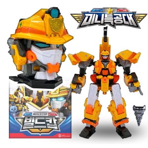 최강경찰 미니특공대 2in1 빌드캅 변신 로봇 헤드캅 모드 장난감