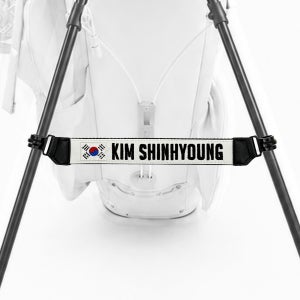 (인조가죽 화이트태극) 이니셜 스탠드백 레그홀더 골프백 다리고정 지지대