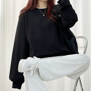 올데이 무지 루즈핏 맨투맨 6컬러 오버핏 긴팔 학생 데일리템 캐주얼 데일리 10대 간절기