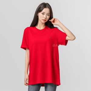 타미힐피거 코어 플래그 루즈핏 반팔티 레드