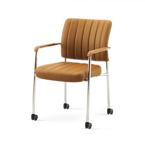 IN -8015 슬림 회의의자 이동식 바퀴형 - 블랙 카멜