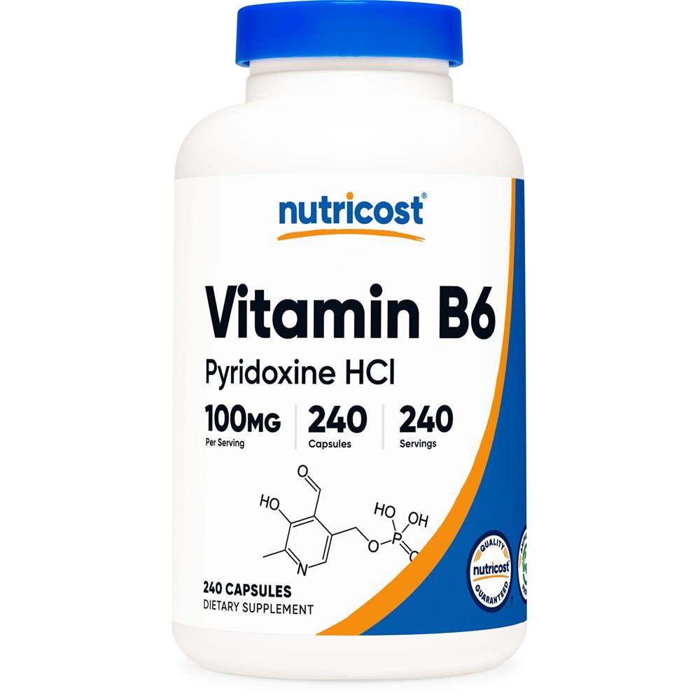 뉴트리<b>코스</b>트 <b>비타민 B6</b> 피리독신 HCI 100 mg 240 캡슐