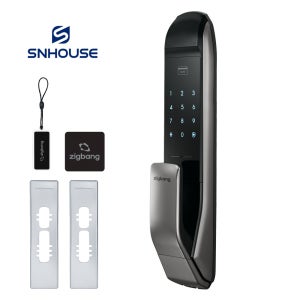 [셀프설치]직방 삼성 푸시풀 현관문 번호키 주키 도어락 교체 SHP-P51+실버보강판