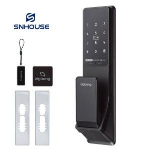 [셀프설치]직방 삼성 푸시풀 현관문 디지털 현관 번호키 도어락 SHP-DP740+실버보강판