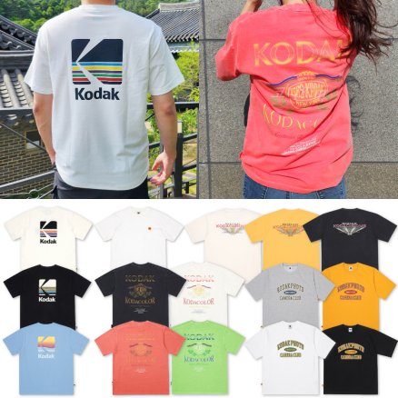 [국내매장판] 코닥 반팔티 티셔츠 코닥어패럴 커플 학생 캠핑 여성 남성 레인보우 소로나