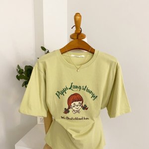 [1+1무배] 마니몽 삐삐 레터링 여유핏 반팔 티셔츠(4color)