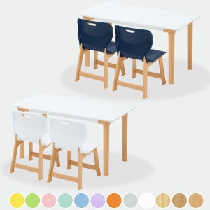 칼라 책상 의자 2인 세트 학원 학교 돌봄 교실 초등 학생 공부방 책걸상