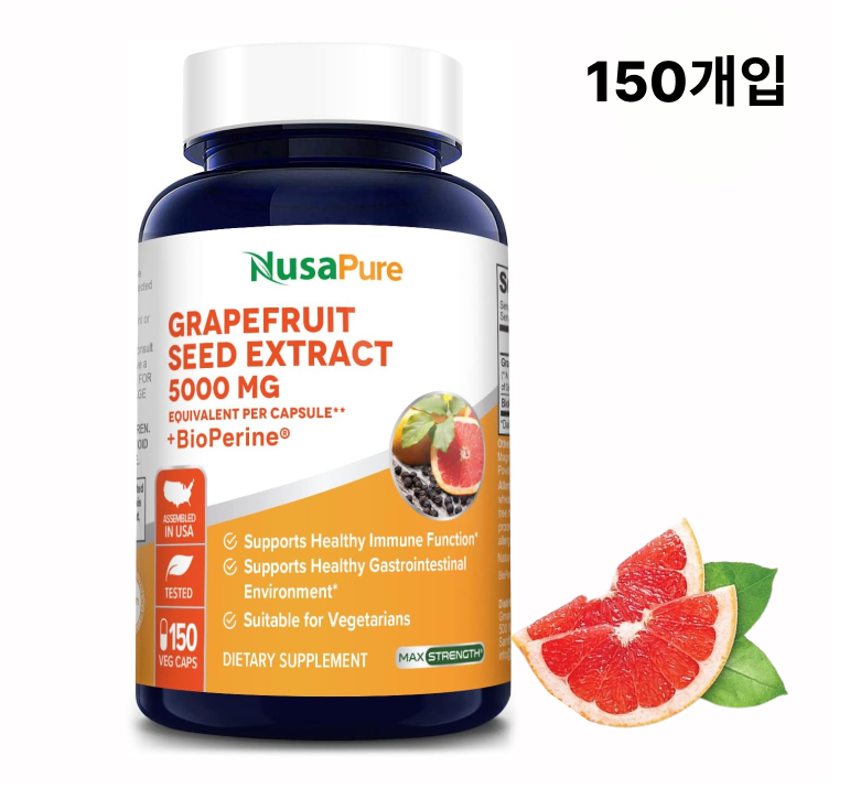 누사퓨어 <b>나린진</b> 자몽 씨앗 추출 5개월분 150베지캡슐