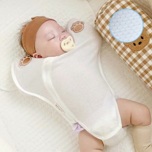 베베곰 신생아 스와들 업다운지퍼 수트 속싸개 사계절 나비잠자세 메쉬 출산선물 BGBSS16