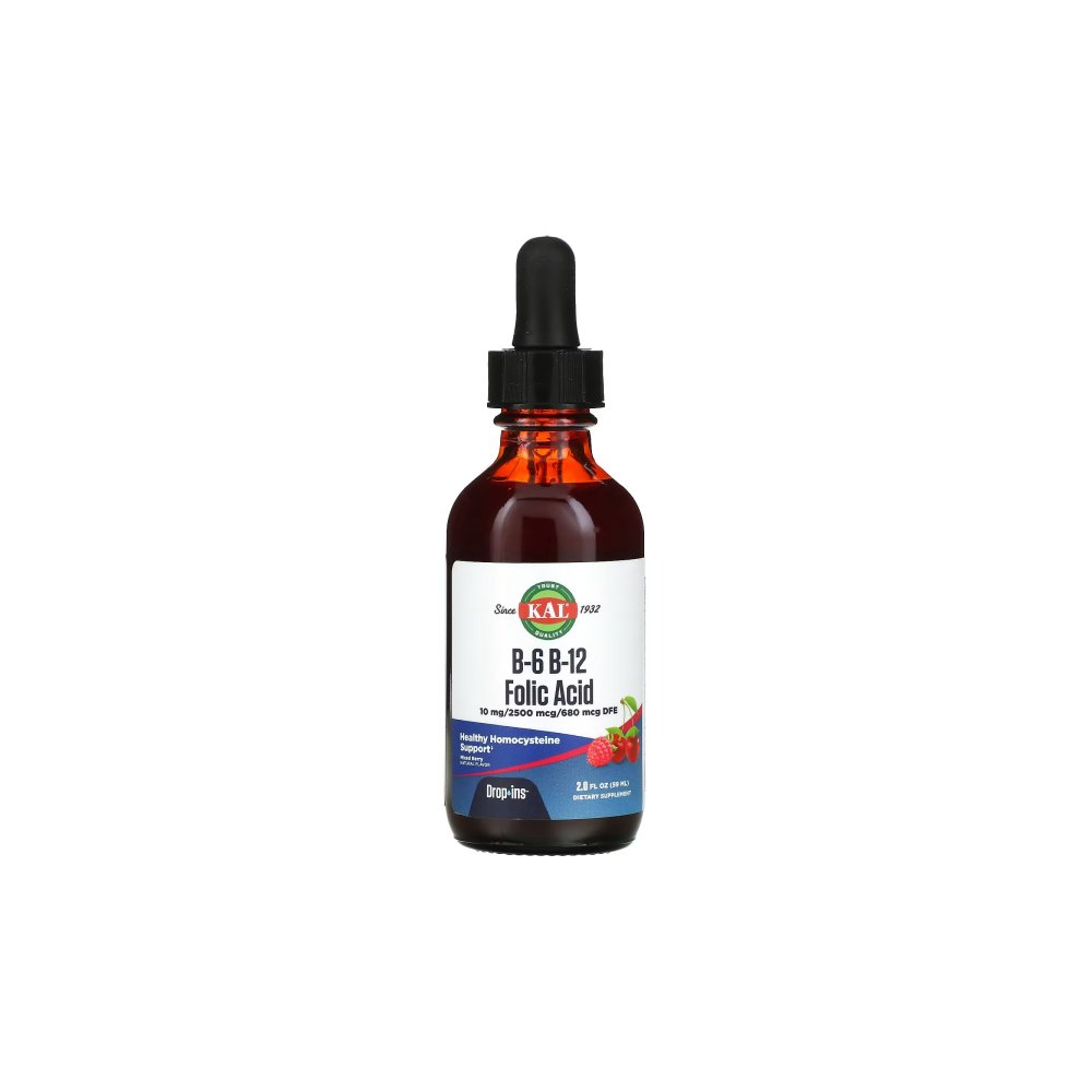 KAL <b>B6</b> B12 <b>비타민b6</b> b12 엽산 천연 믹스 베리 맛 59ml(2fl oz)