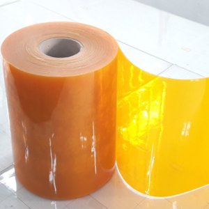 m단위판매 (모델Y60-황색투명 두께1mm폭60cm) PVC 폴리염화비닐 두꺼운 아스테이지 커튼 바람막이 방충용 용접불꽃차단막 차광막