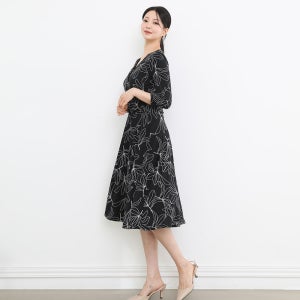 자체제작 봄원피스 키작녀 플라워 7부 저지 랩 미디원피스 FRC224