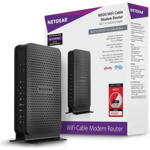NETGEAR N600(8x4) WiFi DOCSIS 3.0 케이블 모뎀 라우터(C3700) Comcast, Spectrum, Cox, Spectrum 등의 Xfinity 인증