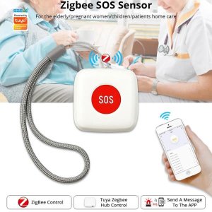 Tuya-ZigBee SOS 노인을 위한 푸시 버튼 센서, 원 키 알람 통화, 비상 패닉 투야 지그비 게이트웨이/허브와 함께 작동