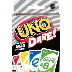 보드게임 다인용 유희 Mattel Games UNO Dare 카드 게임 3가지 카테고리의 도전적이고 어리석은 모험을 특징으로 하는 가족의 밤을 위한