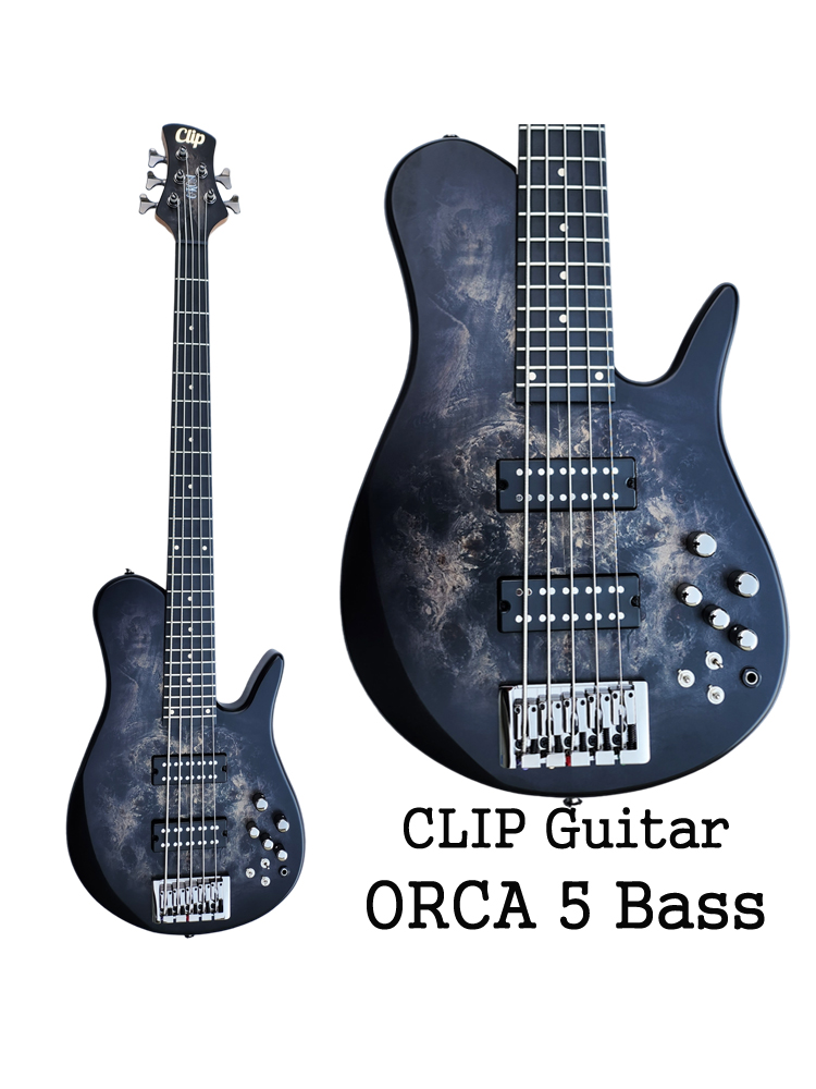 싱글컷 오르카 5현베이스 기타 CLIP ORCA 5BASS GUITAR Black
