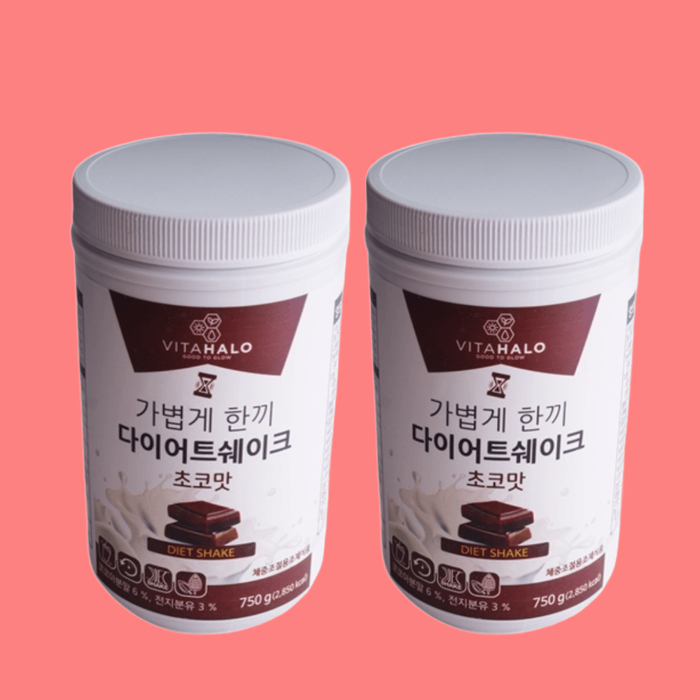 <b>비타할로</b> 다이어트 쉐이크 초코맛 750g 2개 식사대용 단백질보충제 <b>체중</b>조절용