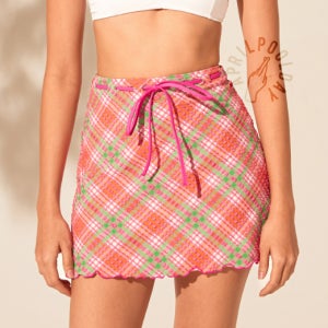 핑크 그린 클라우디아 미니스커트 수영복 커버업 스윔웨어 [에이프릴풀데이] BDSC 비에꼴