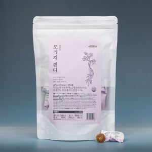 바라기 도라지캔디 대용량 선물용 도라지사탕 프로폴리스 목캔디,약50입 225g, 1개