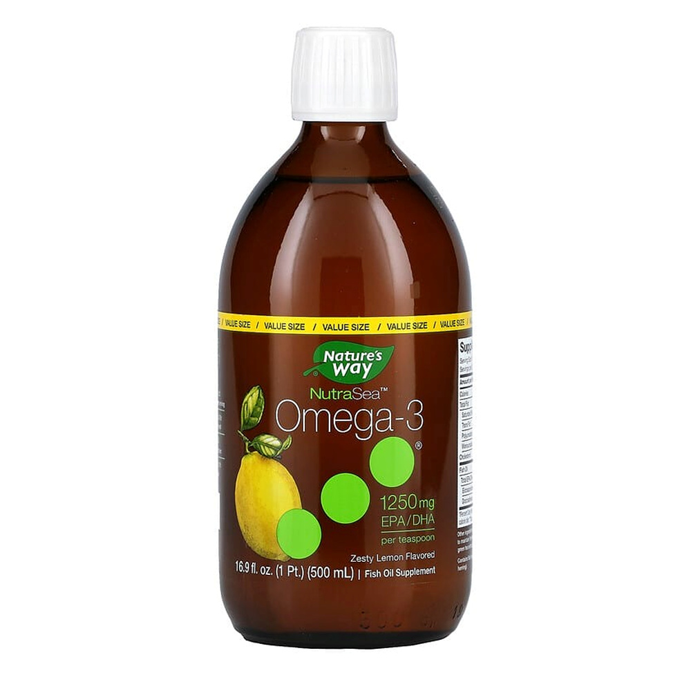 네이처스 웨이 <b>NutraSea 오메가3</b> 제스티 레몬 500ml 한통
