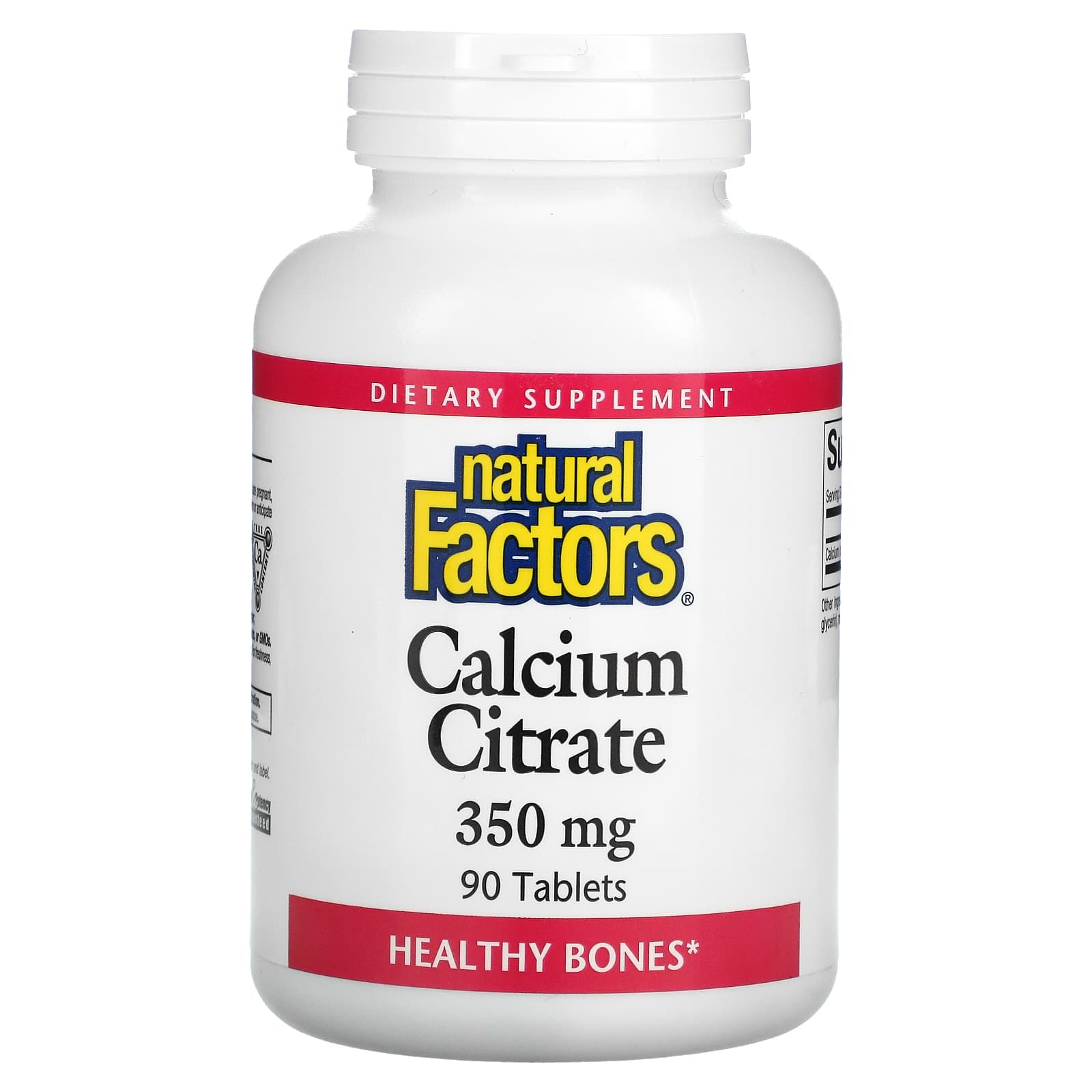 네츄럴팩터스 구연산칼슘 <b>칼슘시트레이트 350mg</b> 90정