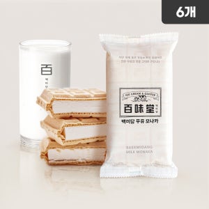 [냉동]백미당 모나카 아이스크림 우유, 140ml, 6개