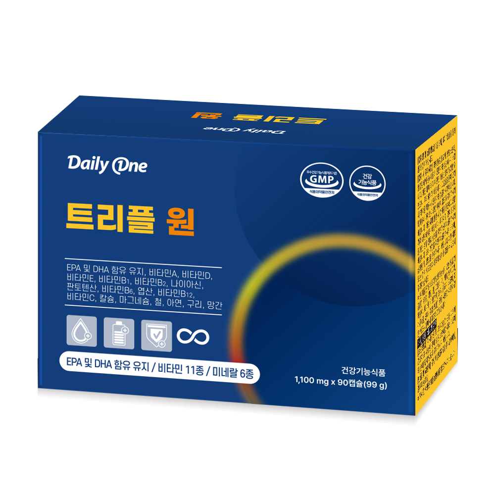 <b>데일리원</b> 트리플원 종합 멀티 비타민 올인원 영양제 1,100mg X 90캡슐