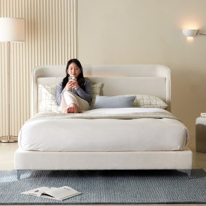 (N포인트) 위니 LED 침대 아쿠아텍스 패브릭 호텔 퀸 침대 프레임 Q