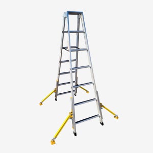 안전사다리 7단 A형 (HSN-L3011) 아웃트리거 노랑 미끄럼방지 부착 가정용 다용도 사다리