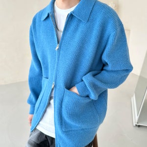 남자집업가디건 남자카라가디건 아이작