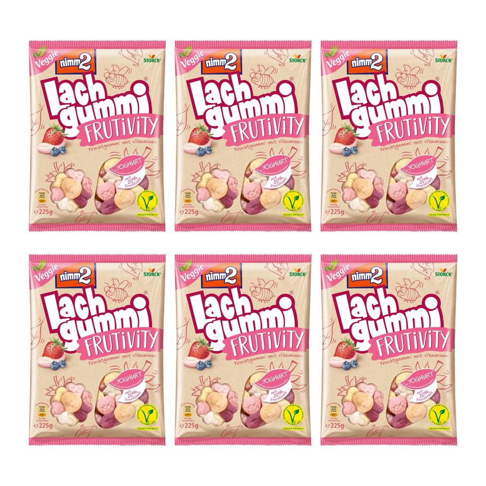 nimm2 Lach Gummi Frutivity <b>프루티</b>비티 요거트 구미 젤리 225g 6개