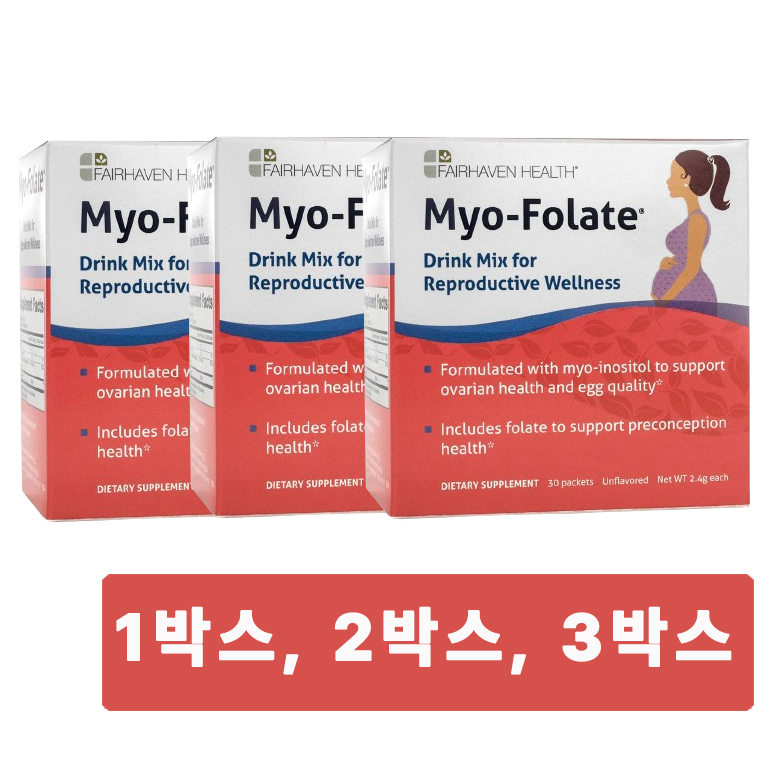 미국 본사 페어헤븐 <b>미오폴레이트</b> 미오이노시톨 엽산 3박스 90포 3개월