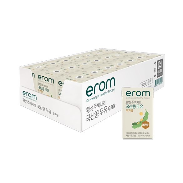 EROM Dr. Hwang Sung-joo's Domestic Soybean Soy Milk, Unsweetened 140ml x 24 packs