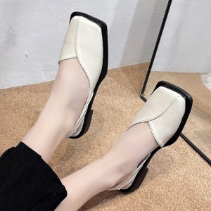 여자 플랫 슈즈 사각 캐쥬얼 여성 신발 발 편한 낮은 사각 선물 봄 가을 단화 로퍼 굽