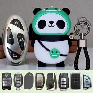 바이어웨이 판다 차 키케이스 귀여운 캐릭터 현대 스마트 차키커버 홀더 기아 E