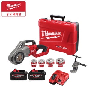 밀워키 M18 FPT114-802C 휴대용 파이프 나사산 가공기 포지배터리 8.0Ahx2팩